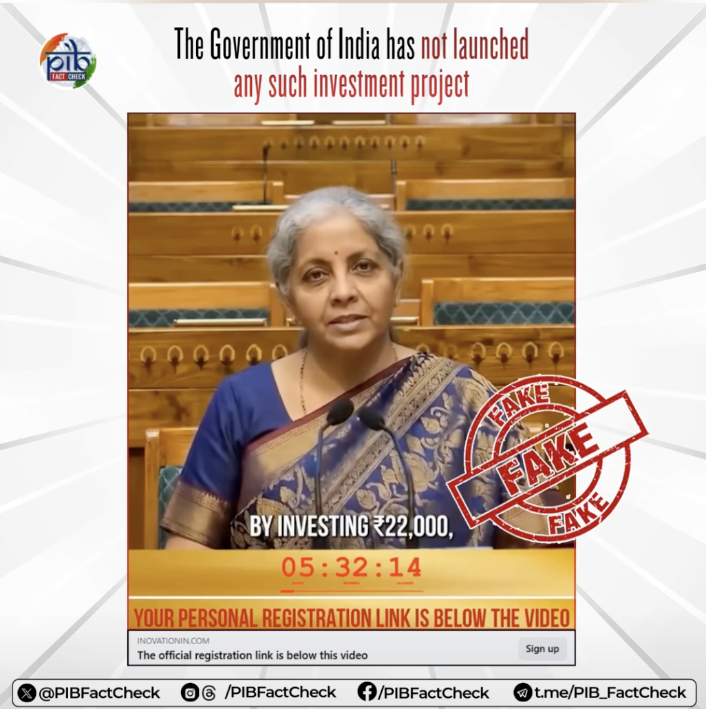 An Instagram user shared one of the videos impersonating Indian finance minister Nirmala Sitharaman.